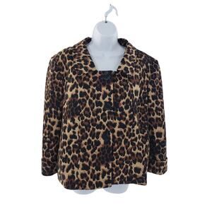 Tahari by Arthur Levine Leopard print blazer Office career board room Size 18